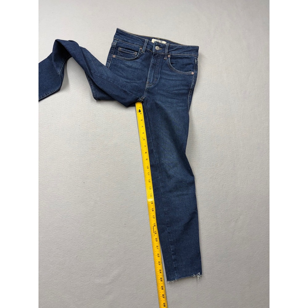 We The Free Jeans Women 27 Blue Skinny High Rise Raw Hem Stretch Denim - Picture 7 of 10
